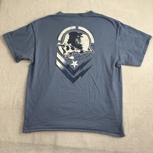 Y2K Metal Mulisha Blue Short Sleeve Graphic Helmet Logo Shirt Men's XL